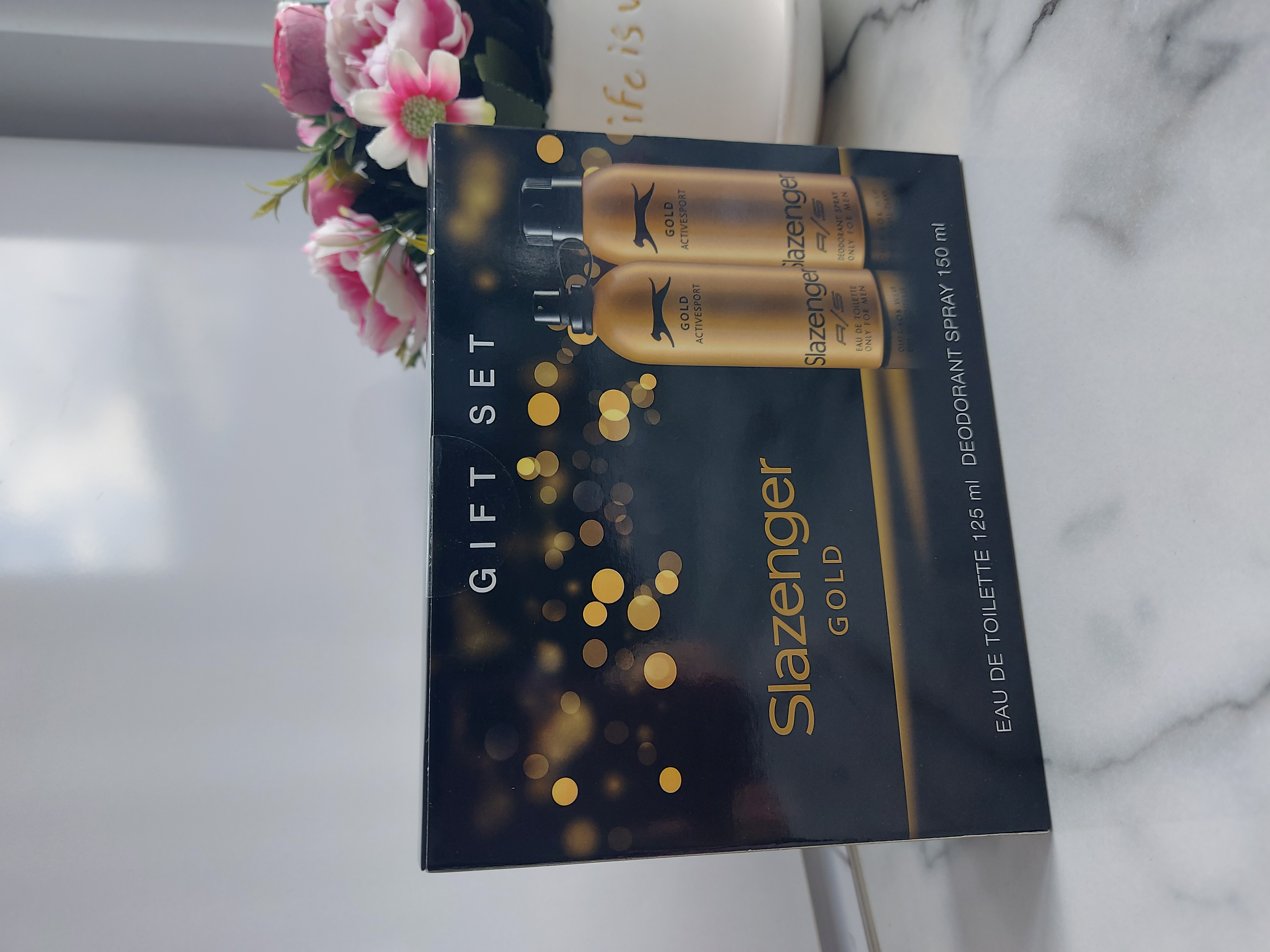 ست اسپری و ادکلن دوقلوی اسلازنگر Slazenger مردانه رنگ طلایی 150 + 1۲۵ میل